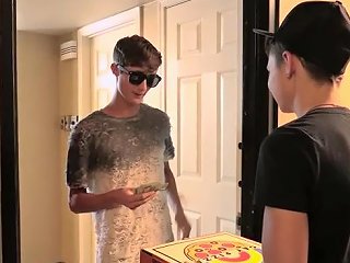 The Delivery Boy Receives His Payment From Austin And Zack In A Boycrush Video On Upornia